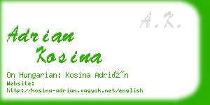 adrian kosina business card